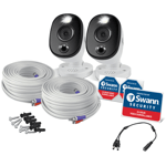 Swann 4K Ultra HD Thermal Sensing Warning Light Bullet Security Camera CCTV x2
