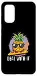 Coque pour Galaxy S20 Design mignon ananas sur plaque à pizza – Amusant « Deal with It »