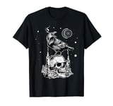 Black Crow Raven Skull Viking Norse Occult Gothic T-Shirt