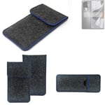 Protective cover for Oppo Reno10 Pro dark gray blue edge Filz Sleeve Bag Pouch