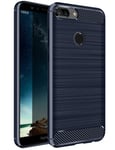 TTVie Honor 9 Lite Case, Ultra Slim Flexible TPU Shock Absorption and Carbon Fiber Bumper Protective Cover Case for Huawei Honor 9 Lite 5.65" Smartphone 2017 Release, Indigo