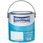 Johnstone's - Bathroom Paint - Brilliant White - Mid Sheen Finish - Stain Blocker Paint - Use in Moist & Damp Areas - Low Odour - Dry in 1-2 Hours - 12m2 Coverage per Litre - 2.5L