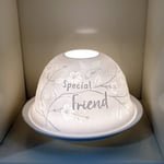 Nordic Lights Tea Light Candle Holder Shade Dome & Plate Porcelain Friend