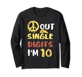 Peace Sign Out Pizza Single Digits I'm 10 Years Old Birthday Long Sleeve T-Shirt
