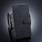 Samsung Galaxy S10 - DG MING Retro läderfodral / plånbok Svart