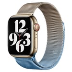 Apple Watch (38/40/SE/41mm) Gradient Magnetic Stainless Steel Strap - Gull / Blå