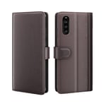 Sony Xperia 10 III Plånboksfodral i Äkta Läder, Brun