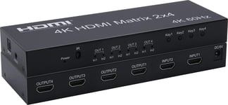 NÖRDIC HDMI Switch 2 til 4 med Audio Extractor 4Kx2K i 60Hz HDCP 2.2