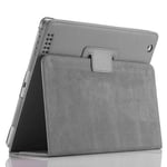 Leather Flip Stand Case for Apple iPad Air/Air2 9.7 2017/18 5th/6th Gen (Grey)