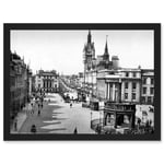 Aberdeen Castle Street Scotland Vintage Photo Black White Artwork Framed Wall Art Print A4