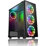 [Clearance] CiT Raider 4 x Halo Spectrum RGB Fans Tempered Glass ATX Mid-Tower Gaming Case