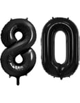 80 års ballonger - 35 cm svarta