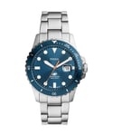 Fossil Blue Mens Silver Watch FS6050 Stainless Steel (archived) - One Size