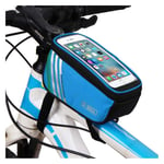B-SOUL bicycle bike storage bag with touch screen view - Blue