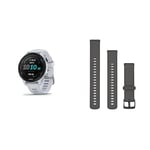 Garmin Forerunner 255 Lightweight GPS Running Smartwatch Up to 12 days Battery Life, White Acc, Venu 3S, 18mm Band, Pebble Grey + Slate, WW/Asia