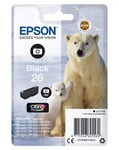 Original Epson 26 T2611  Photo Black  Polar Bear Ink jet Cartridge Epson XP600