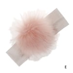 Baby Headband Faux Fur Pompoms Elastic Hairband E