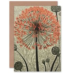 Allium Flower Bloom for Wife Her Birthday Thank You Blank Greeting Card