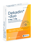 Dekadin-duo 5 mg/1 mg sugetabletter honning 36 stk