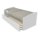 600 - Canapé-lit simple 80x190 avec deuxième lit gigogne - blanc - blanc
