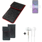 Cover for Lenovo Legion Phone Duel 2 dark gray red edges Sleeve + earphones