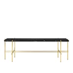 Gubi - TS Console - 1 hyllplan, Ben: Mässing, Skiva: Nero Marquina - Avlastningsbord - GamFratesi - Svart - Metall/Sten