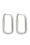 Sterling Silver 925 Mini Rectangle Hoop Earrings