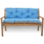 Setgarden - Coussin pour banc de Jardin 180 x 60 x 50 cm, Coussin pour banc extérieur, Canapé 3-2 balancelle, Bleu