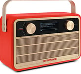 Nordmende Transita 121 IR Radio Internet Portable (Radio Dab+, FM, Bluetooth, Wi-FI, Batterie 24 Heures, réveil, Mise en Veille, Prise Casque, Haut-Parleur Mono 5 W) Rouge