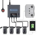 6 in 1 Display RC Battery Parallel Charging Hub Charger for DJI Mavic Air 2 UK