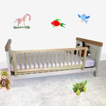 Safetots Barrière de Lit en Bois, Sécurité pour Bébé, Rail de Lit Enfant Pré-Assemblé, 110cm de Largeur x 38cm de Hauteur, Couleur Bois Naturel