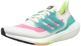 adidas Women's Ultraboost 21 W Running Shoe, White Tint Mint Ton Rose Tone, 7.5 UK