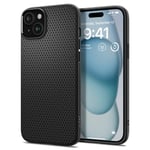 Spigen iPhone 15 (6.1) Liquid Air Case - Matte Black Slim - Form-fitted - Lightweight - Premium Matt TPU Case - Easy Grip Design