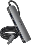 uni 4 Ports Hub USB C vers USB 3.0 [5Gbps 1,2m], Aluminium Adaptateur USB C (Thunderbolt 3) vers USB 4-en-1, Compatible avec MacBook Pro, iPad Pro, Chromebook, XPS, etc