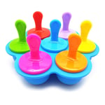 WT-YOGUET 7 Cell Silicone Mini Ice Pops Mold Ice Cream Ball Lolly Maker Popsicle Mould Baby DIY Food Yogurt Icebox