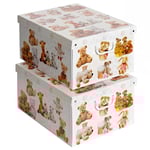 Lot de 2 boîtes de rangement en carton, avec couvercle, pour ranger, boîtes cadeau, 39x50x24 cm PELUCHE, Peluches