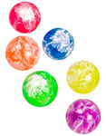 6 st Små Studsbollar med "Marmoreffekt" i Olika Färger
