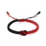 National Style Lucky Röd Svart String Armband Lovers Handgjord Flätad Concentric Knot Charm för Kvinnor Män Smycken Present Black