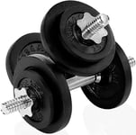 Yes4All D2CL Cast Iron Adjustable Dumbbell Weight Set, 18 KG with 2 Handles