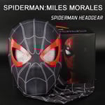 Spiderman Mask med Ringfjärrkontroll för Ögonblinkning, Blinkande Ögon, Hjälm, Cosplayfest, Halloween Maskrekvisita Miles headband/can blink