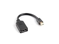 lanberg Ad 0003 BLACK MINI DISPLAYPORT 1.2 (Mini DP Male to DisplayPort Female Adapter – Wired 10 cm Black