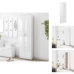 Skåp & garderober - Living Hallgarderob vit högglans 55x25x189 cm konstruerat trä