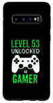 Coque pour Galaxy S10 Gamer 53e anniversaire drôle - Niveau 53 Unlock Gamer