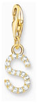 Thomas Sabo 1982-414-14 Charm Pendant Letter S With White Jewellery