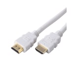 1m HDMI to HDMI Cable v1.4a High Speed Ethernet Gold 24k Ultra HD TV 3D 4K White