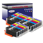 Lot de 18 Cartouches Compatibles pour Canon Pixma TS8350, TS8351- T3AZUR