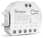 Infälld reläbrytare, WiFi, 2 kanal, Effektmätning, Sonoff DUALR3