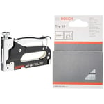 Bosch Professional HT 14 Handheld Tacker (Wood, Staple Type 53) + Fine Wire Staples Type 53 (Textiles, Carton, 114mm x 074mm x 10mm, Accessories for Joining)
