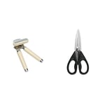 KitchenAid Stainless Steel Tin Opener – Almond Cream & Multi-Purpose Scissors, Easy Grip Stainless Steel Kitchen Shears – Black