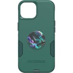 OtterBox Bundle Strawberry Commuter Series Case - (GET Your Greens) + PopSockets PopGrip - (Oil Agate), Slim & Tough, Pocket-Friendly, with Port Protection, PopGrip Included